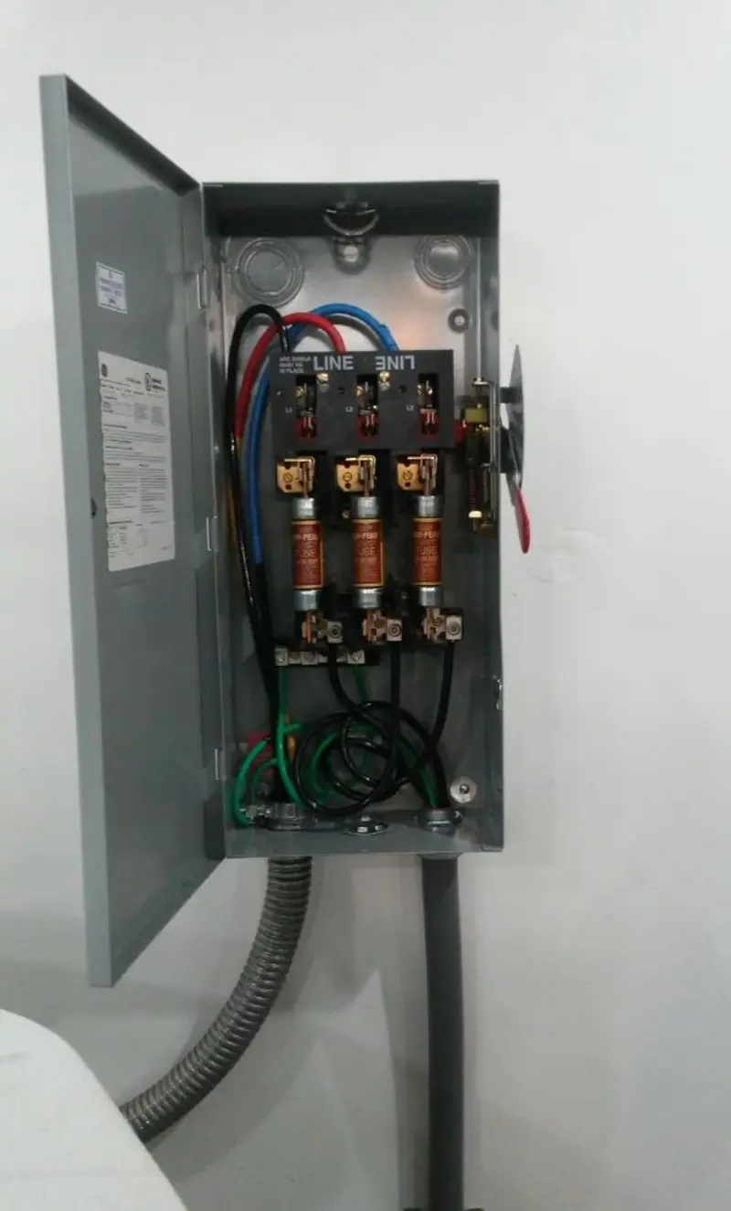 Three-phase disconnect switch installed for Electrical Wiring & Rewiring in Bowdoin